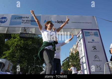 Madrid, Spanien. 09 Juni, 2019. Der amtierende Präsident der Regierung, Pedro Sanchez, nahmen an diesem Sonntag im VI-Rennen gegen geschlechtsspezifische Gewalt in Madrid Quelle: CORDON PRESSE/Alamy leben Nachrichten Stockfoto