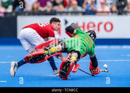 London, Vereinigtes Königreich. 09 Jun, 2019. ROPER Phil von Großbritannien in Aktion während der Fih-Pro League Match zwischen Großbritannien gegen Australien (Männer) an Lea Valley Hockey und Tennis Center am Sonntag, Juni 09, 2019 in London, England. (Nur redaktionelle Nutzung, eine Lizenz für die gewerbliche Nutzung erforderlich. Keine Verwendung in Wetten, Spiele oder einer einzelnen Verein/Liga/player Publikationen.) Credit: Taka G Wu/Alamy leben Nachrichten Stockfoto