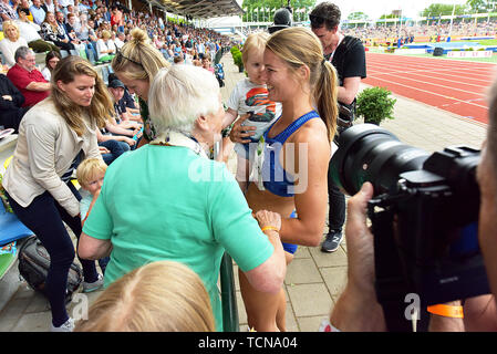 Hengelo, Niederlande. 09 Juni, 2019. HENGELO, 09-06-2019, Dafne Schippers, im Finale des FBK Games Credit: Pro Schüsse/Alamy leben Nachrichten Stockfoto