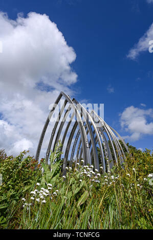 Memorial Artwork von den elf Opfern des Shoreham Airshow disaster von Sussex Künstler Jane Fordham und David Parfitt UK gewidmet Stockfoto