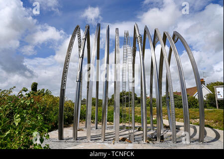 Memorial Artwork von den elf Opfern des Shoreham Airshow disaster von Sussex Künstler Jane Fordham und David Parfitt UK gewidmet Stockfoto