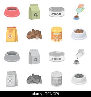 Hund, Schüssel, Futtermittel, Futter, Tasche, Eiweiß, Ernährung, Zinn, Hundefutter, Flaschen, PET, Teller, Platte, trocken, leer, Paket, Set, Vector, Icon, Illustration, isoliert, Sammlung, Design, Element, Grafik, Zeichen, Vektor, Vektoren, Stock Vektor