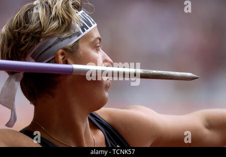 Stade de France Saint Denis bei Paris 30.8.2003, IX Leichtathletik WM -------- Steffi Nerius (GER), Speerwurf Stockfoto