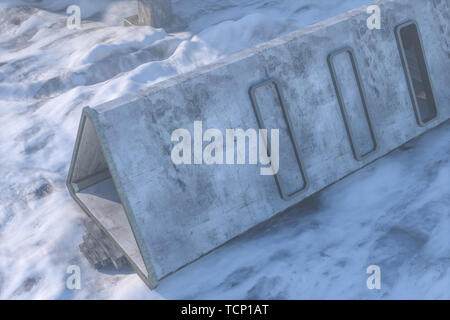 Fantasy Beton Tunnelbau, Dreieck Tunnel. 3d rendering.Computer digitalen Hintergrund. Stockfoto