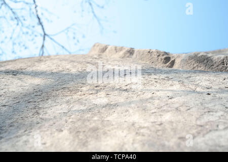 Die sonnige Landschaft des Shichi Straße in Ming Xiaoling, Nanjing glänzt am Morgen der warmen Wintersonne. Stockfoto