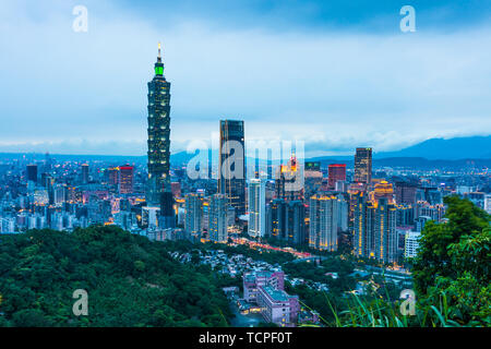 Stadt Landschaft von Xiangshan 101 Gebäude, Taipei, Taiwan Stockfoto