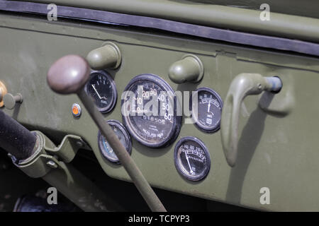 Eine Nahaufnahme von der Innenseite der amerikanischen Welt Krieg Zwei jeep Stockfoto