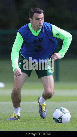 Seamus Coleman während des Trainings auf die FAI National Training Center, Abbotstown, Irland. Stockfoto