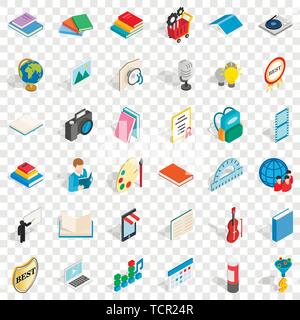 Broschüre Symbole gesetzt, isometrische Stil Stock Vektor