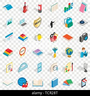 Papier Symbole gesetzt, isometrische Stil Stock Vektor