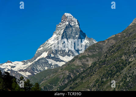 Das Matterhorn von der Täschalp, Täsch, Täsch, Wallis, Schweiz Stockfoto