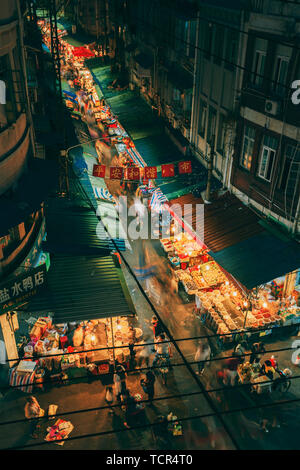 Die geschäftige acht Städte von Xiamen, die geschäftige Gemüsemarkt Stockfoto