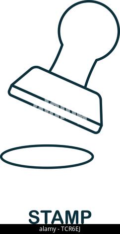 Symbol für Stempelumrandung. Dünne Linien Stil Symbole aus persönlichen Finanzen Icon Kollektion. Webdesign, Apps, Software und Drucken einfaches Stempelsymbol Stock Vektor