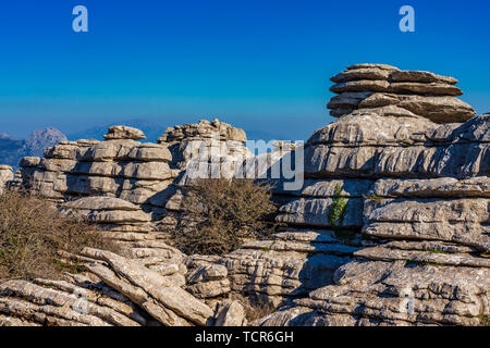 El Torcal de Antequera, Andalusien, Spanien, in der Nähe von Antequera, Provinz Malaga. Stockfoto