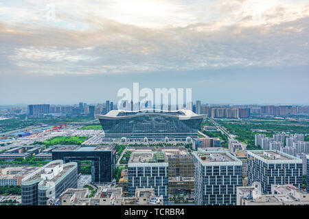 Panoramablick von Chengdu Global Center Stockfoto