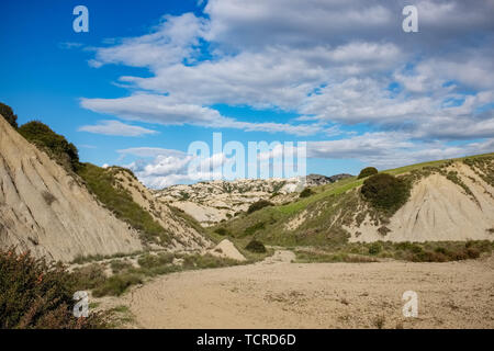 Badlands calanchi genannt. Landschaft der Region Basilicata. Der Provinz Matera, Italien Stockfoto