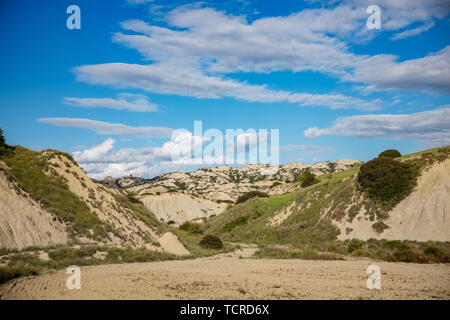 Badlands calanchi genannt. Landschaft der Region Basilicata. Der Provinz Matera, Italien Stockfoto