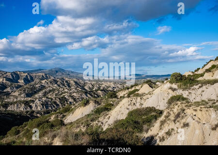 Badlands calanchi genannt. Landschaft der Region Basilicata. Der Provinz Matera, Italien Stockfoto