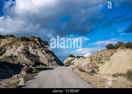 Badlands calanchi genannt. Landschaft der Region Basilicata. Der Provinz Matera, Italien Stockfoto