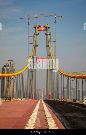 Besuchen Sie Bau Yangsigang Yangtze River Bridge Stockfoto