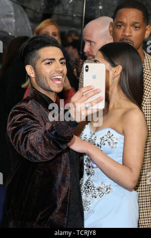 Europäische Gala Premiere von "Aladdin" im Odeon Luxe Leicester Square - Ankunft mit: Mena Massoud, Naomi Scott, Will Smith Wo: London, Großbritannien Wann: 09. Mai 2019 Credit: Mario Mitsis/WENN.com Stockfoto