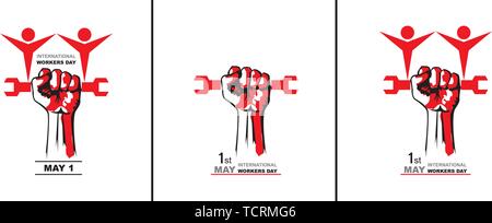 Mai Tag Der Arbeiter. Creative Vector Illustration des Arbeitstages. Stock Vektor