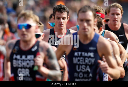 In Großbritannien Jonathan Brownlee in Aktion, während der 2019 ITU World Triathlon Series in Leeds. Stockfoto