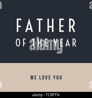 Einfache typografische Gestaltung Grußkartenvorlage zum Vatertag. Stock Vektor
