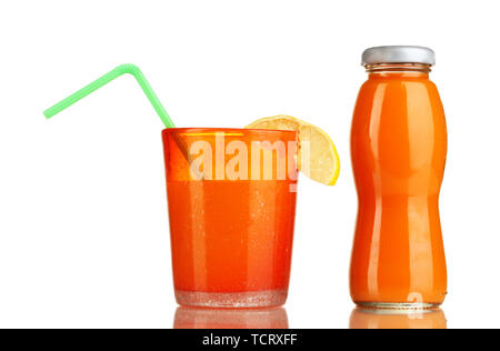 Köstliche multifruit Saft isoliert auf weißem Stockfoto