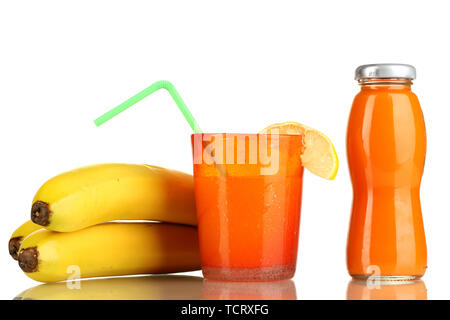 Köstliche multifruit Saft isoliert auf weißem Stockfoto