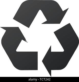 Bereiten Sie Zeichen drei Pfeil Dreieck. Die Wiederverwendung oder das Symbol reduzieren. Vector Illustration isoliert auf weißem Stock Vektor