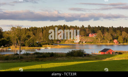 Schwedische Landschaft in Vettershaga, Roslagen, östlich von Stockholm, Schweden Stockfoto