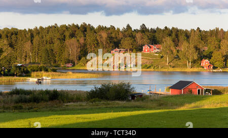 Schwedische Landschaft in Vettershaga, Roslagen, östlich von Stockholm, Schweden Stockfoto