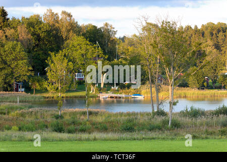Schwedische Landschaft in Vettershaga, Roslagen, östlich von Stockholm, Schweden Stockfoto