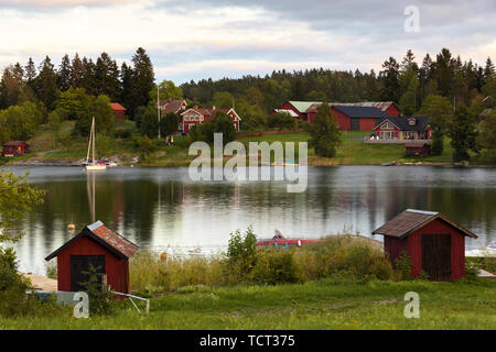 Schwedische Landschaft in Vettershaga, Roslagen, östlich von Stockholm, Schweden Stockfoto