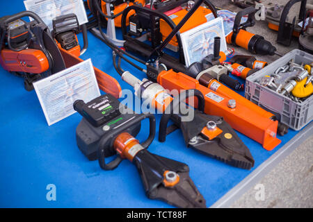 Spezielle Ausrüstung von Rettungs Arbeitnehmer Stockfoto