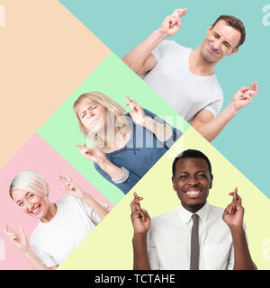 Glückliche Menschen freuen, dass Träume wahr. Stockfoto