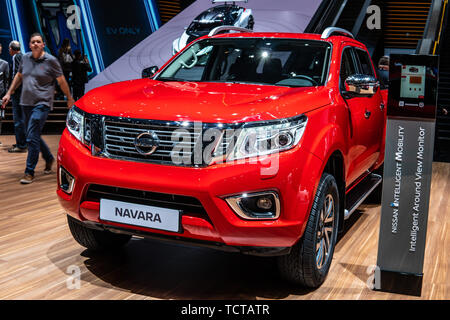 Genf, Schweiz, März 07, 2019 Nissan Navara Pickup Truck am Internationalen Automobilsalon in Genf, 3. Generation, NP 300 D23 Navara produziert von Nissan Stockfoto