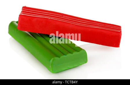 Kinder helle Plastilin isoliert auf weißem Stockfoto