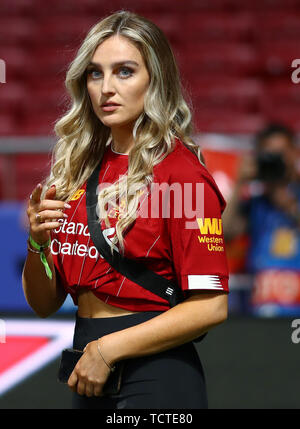 Wenig Mix Star und Freundin von Alex Oxlade-Chamberlain von Liverpool, Perrie Edwards - Tottenham Hotspur gegen Liverpool, UEFA Champions League Finale 2019, Wanda Metropolitano Stadion, Madrid - 1. Juni 2019 Stockfoto