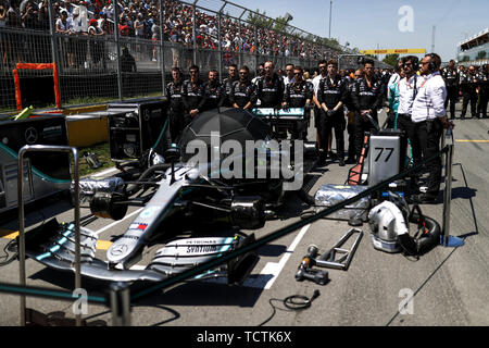 Montreal, Kanada. 09 Juni, 2019. Motorsport: FIA Formel Eins-Weltmeisterschaft 2019, Grand Prix von Kanada, Mechaniker von MERCEDES AMG PETRONAS Motorsport 09.06.2019 | Verwendung der weltweiten Kredit: dpa/Alamy leben Nachrichten Stockfoto