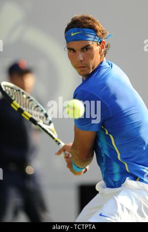 Queens, Vereinigte Staaten von Amerika. 02 Sep, 2011. FLUSHING NY - 2 SEPTEMBER: Rafael Nadal auf der Praxis Gericht am USTA Billie Jean King National Tennis Center am 2. September 2011 in Flushing Queens. Personen: Rafael Nadal Credit: Stürme Media Group/Alamy leben Nachrichten Stockfoto