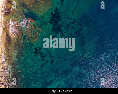 Luftaufnahme von Portitxol Barraca Strand in Javea, Spanien Stockfoto