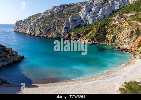 Granadella Cove Beach in Javea, Spanien Stockfoto