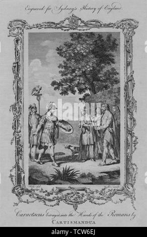 "Caractacus verraten in die Hände der Römer durch Cartismandua', 1773. Schöpfer: William Walker. Stockfoto