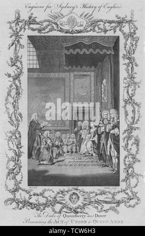 Der Herzog von Queensberry und Dover Vorstellung der Akt der Union zu Queen Anne", 1773. Schöpfer: William Walker. Stockfoto