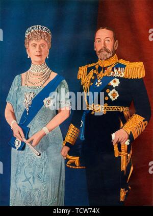 "Ihre Majestäten König George V und Königin Mary im Zeitpunkt ihrer Silbernen Jubiläum in 1935", 1951. Schöpfer: Unbekannt. Stockfoto