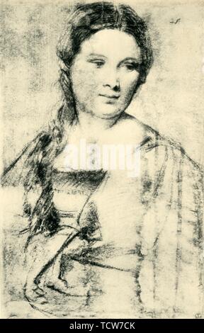 Porträt einer jungen Frau, c 1515 (1943). Schöpfer: Tizian. Stockfoto