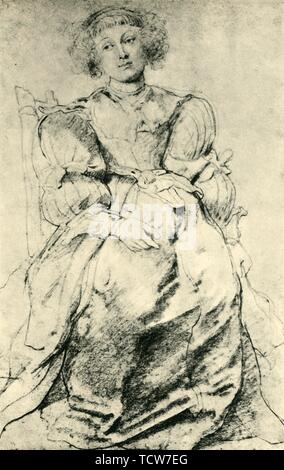 "Portrait von Hélène Fourment', c 1630-1631, (1943). Schöpfer: Peter Paul Rubens. Stockfoto