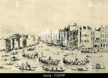 Regatta auf dem Canale Grande, Venedig, Mitte - Ende des 18. Jahrhunderts, (1943). Schöpfer: Francesco Guardi. Stockfoto